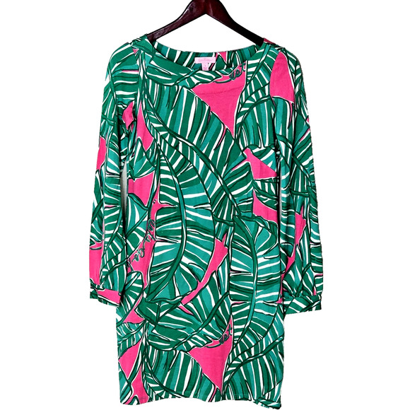 Lilly Pulitzer Dresses & Skirts - Lilly Pulitzer Womens Dress Richie Let's Go Bananas Shift Silk Cotton PalmLeaf S